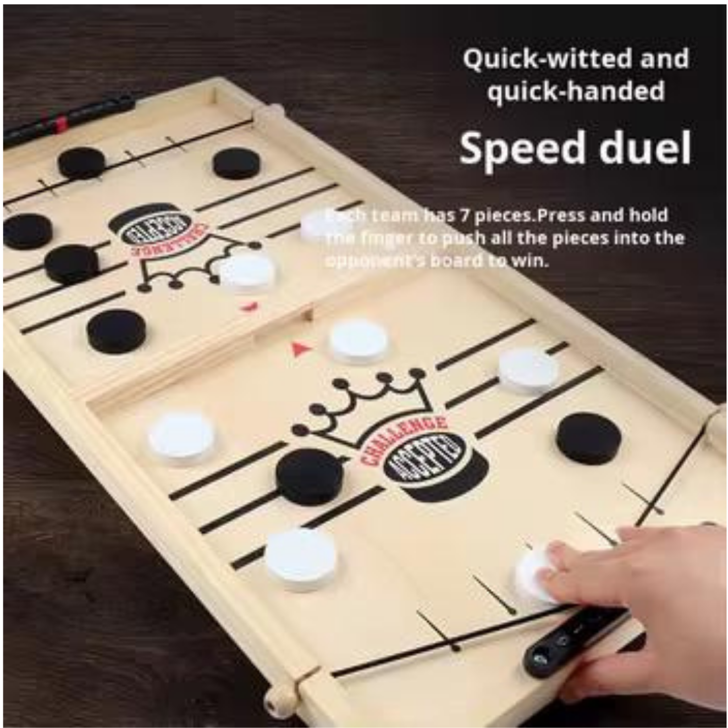 Fast Sling Puck Game – Speed Duel Wooden Board Game