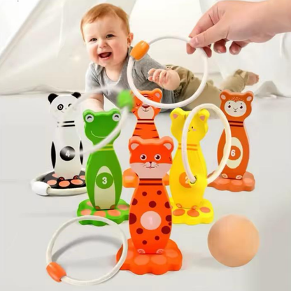Wooden Animal Ring Toss game for Kids