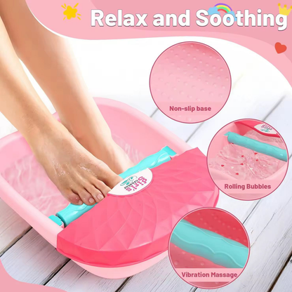 Girl’s Bubble Foot Spa – Kids’ Pedicure Spa Set with Lights & Bubbles (Salon-Style At Home!)