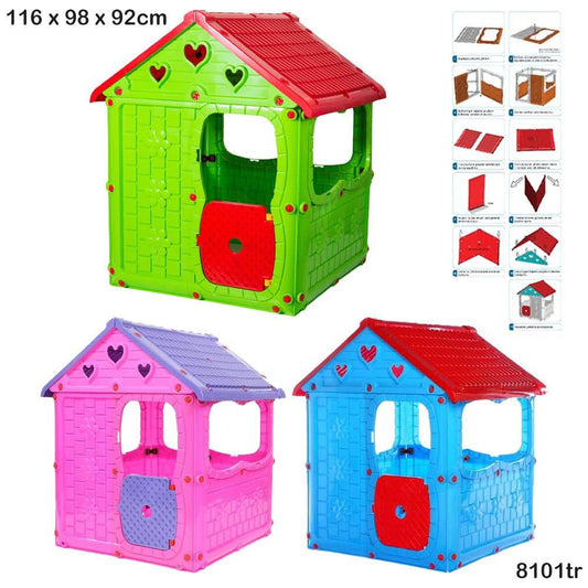 Kids Playhouse Cottage – Indoor & Outdoor Plastic Play House (116 x 98 x 92 cm)