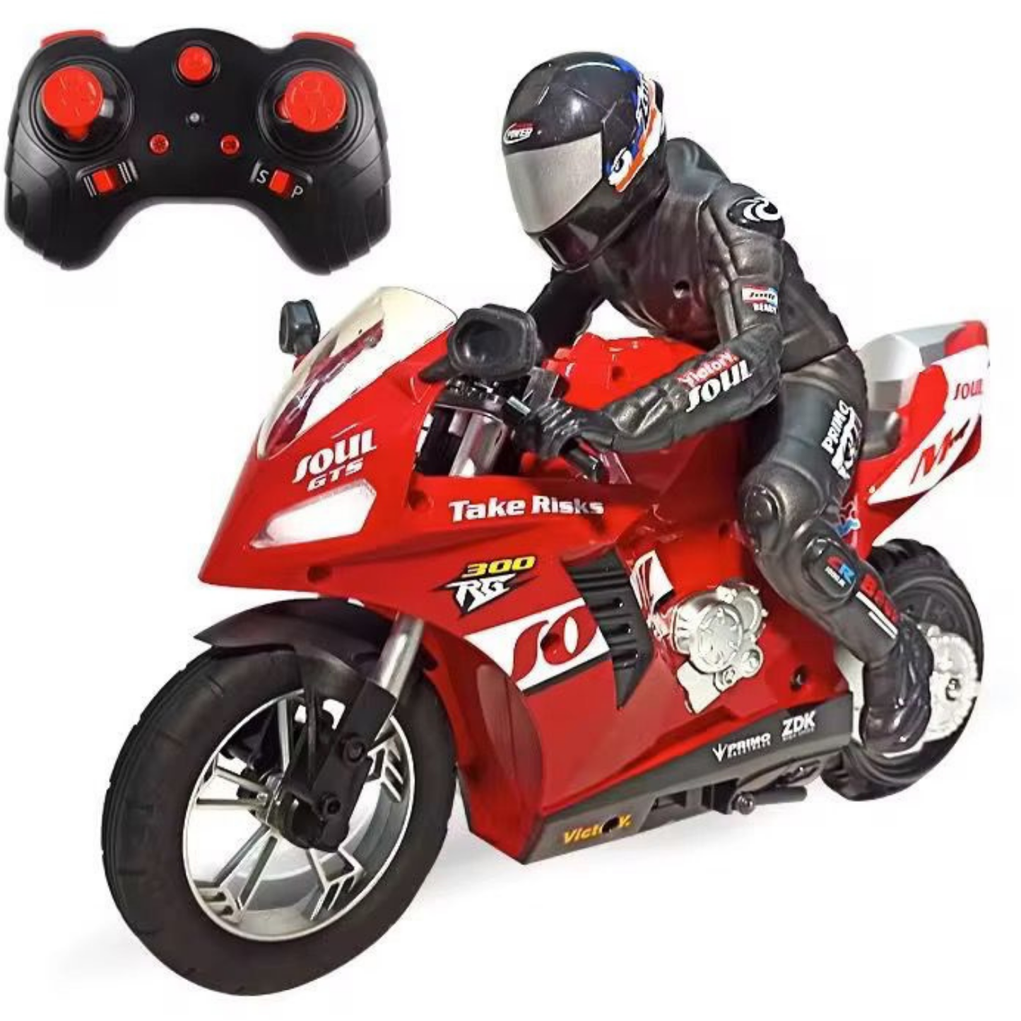 Huge Police Stunt Racing Motorcycle – 360° Wheelie Bike with Lights