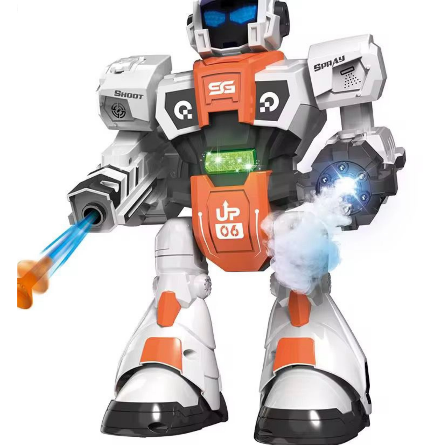 Remote Control Battle Robot – Shooting Darts + Spray Mist + Lights & Sounds