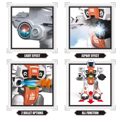 Remote Control Battle Robot – Shooting Darts + Spray Mist + Lights & Sounds