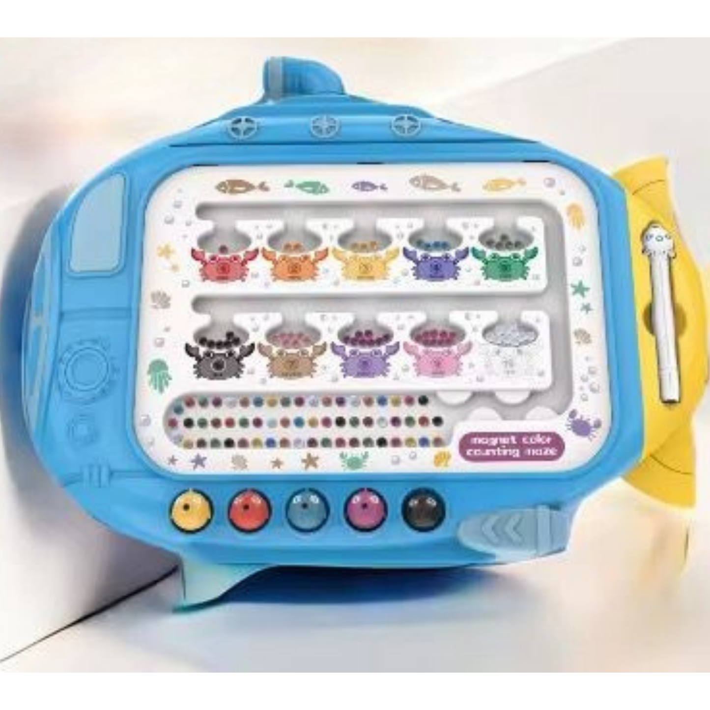 3-in-1 Submarine Mosaic Art Board– Dot Painting, Color Matching & Fine Motor Fun!