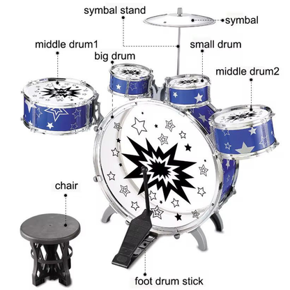 Kids Jazz Drum Set – 9 Piece Musical Kit