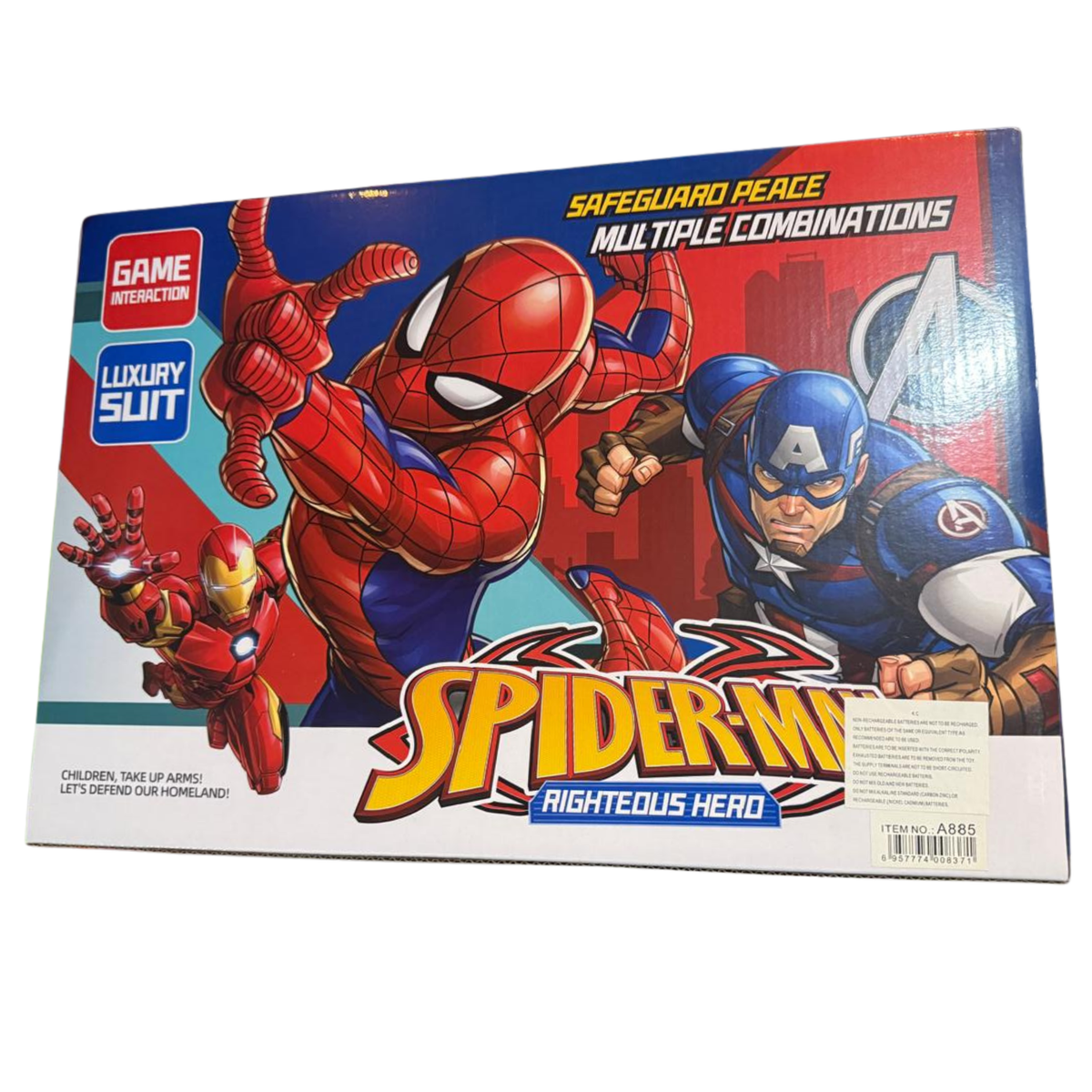 Avengers 2-in-1 Shooting Gun Playset with Spider-Man Mask & Action Figure