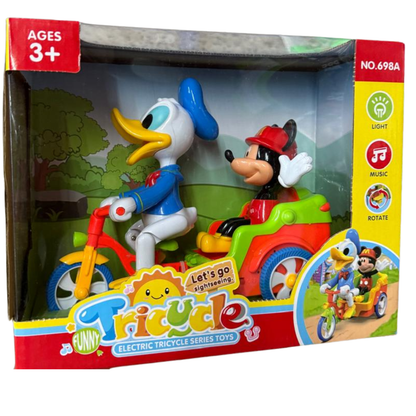 Electric Cartoon Tricycle Toy with Lights & Music!