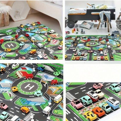 Interactive Kids Road Play Mat – Waterproof & Educational (130×100 cm)