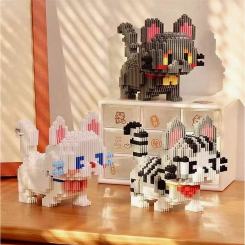 Pixel Cats lego – Set of three 3D Cats