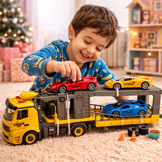 Car Carrier Truck Set with Cars &Assembly Tools