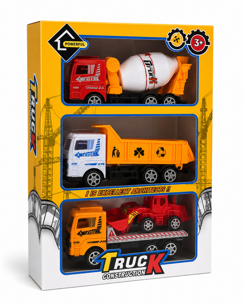 3-Piece Construction Truck Vehicle Set