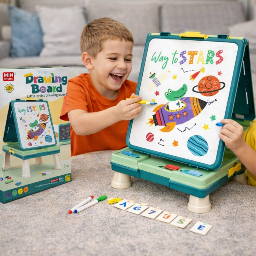 2-in-1 Kids Drawing Board & Art Table – Little Artist Creative Set