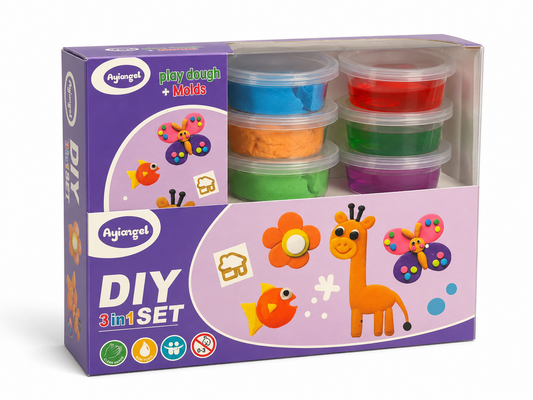 3-in-1 Mouldable Set (Magic Sand + Slime +Playdough)
