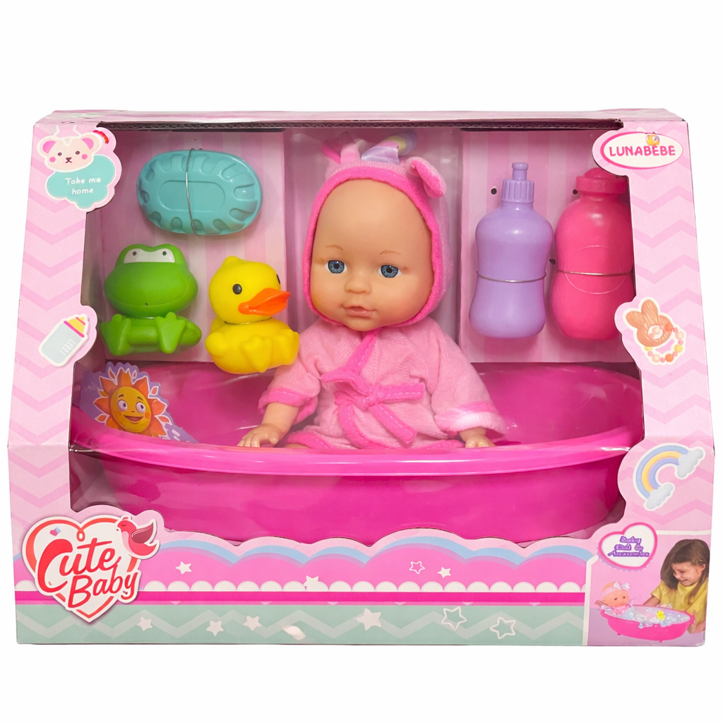 Cute Baby Bath Time Doll Set