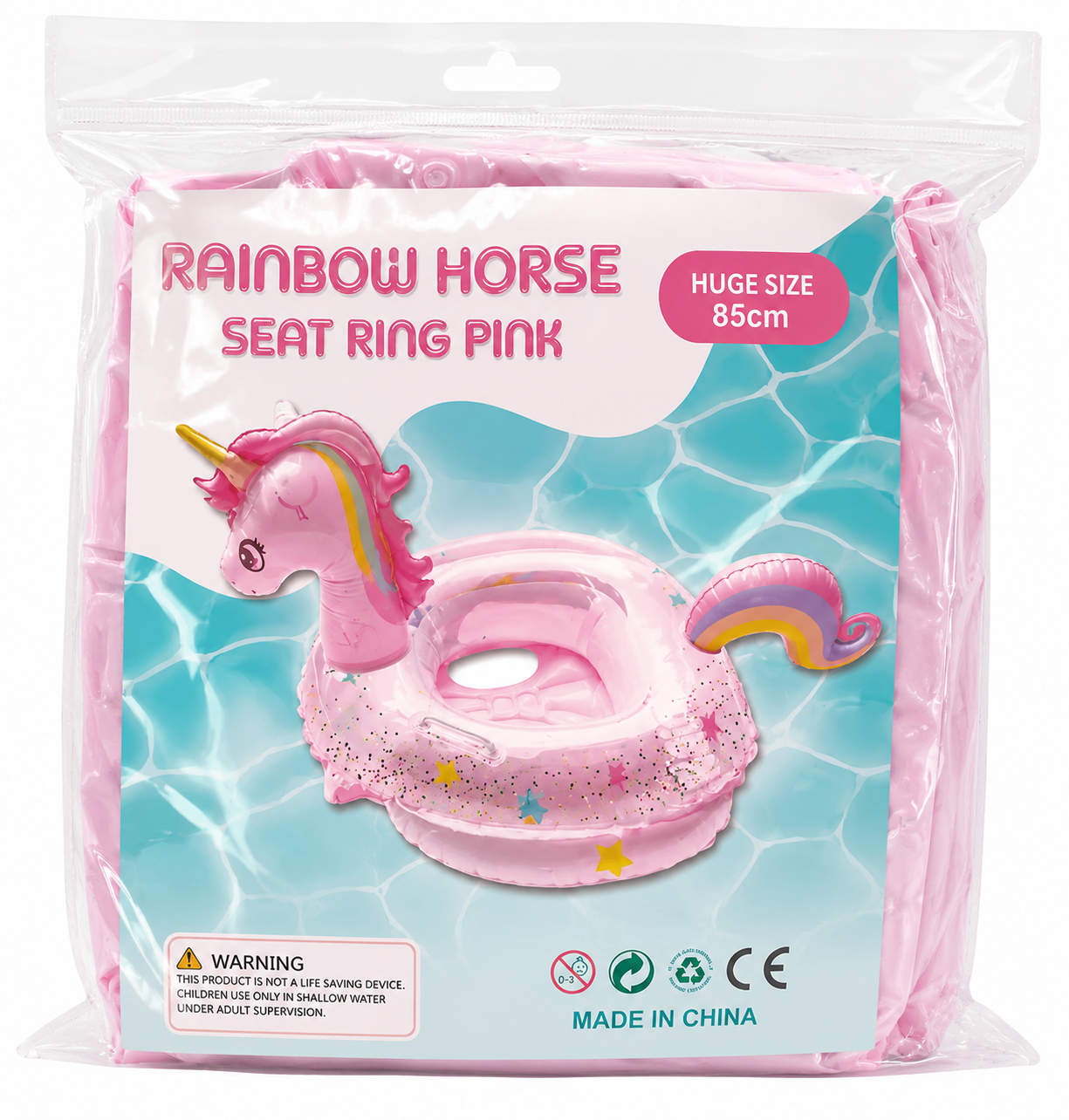 Rainbow Horse Seat Ring Pink