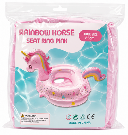 Rainbow Horse Seat Ring Pink