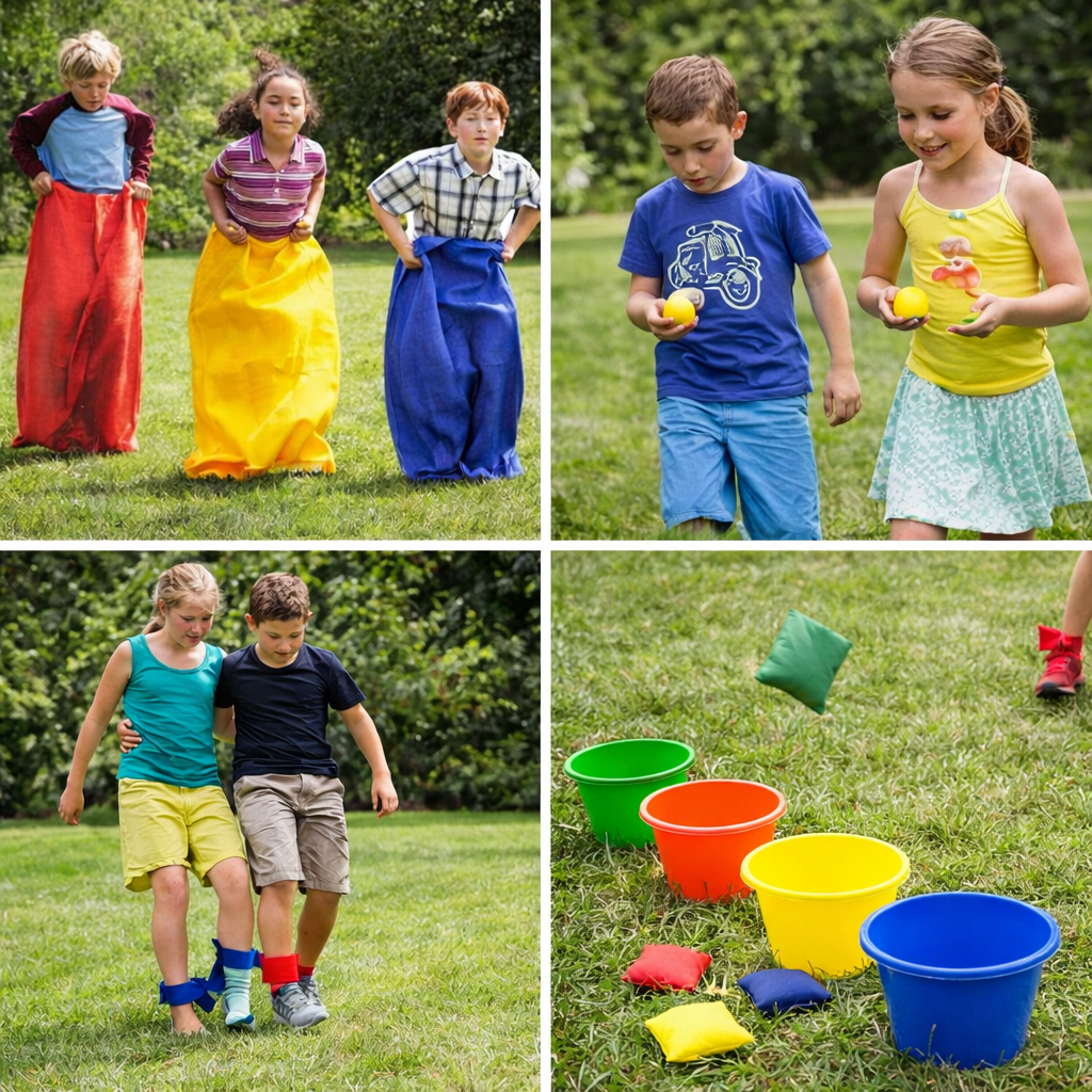 4-in-1 Outdoor Fun Kit - Classic Sports Day Games Set