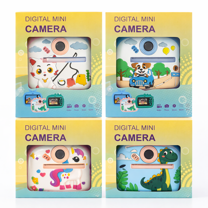 Digital Camera – Instant Print | Blue & Pink with Cute Cover & Paper Rolls Included