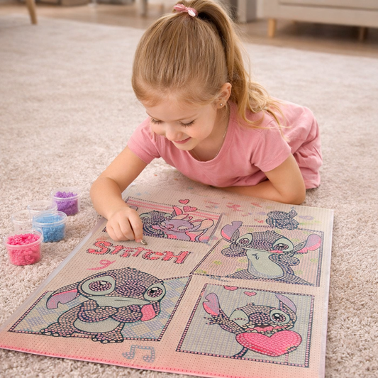 Stitch Diamond Painting Kit – DIY Sparkly Mosaic Canvas (5 Cute Variants)