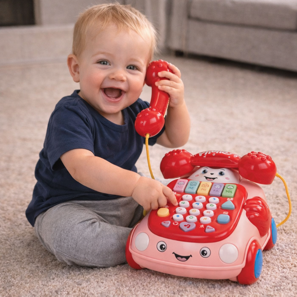 Multifunctional Phone - Pull-Along Musical Learning Toy for Toddlers