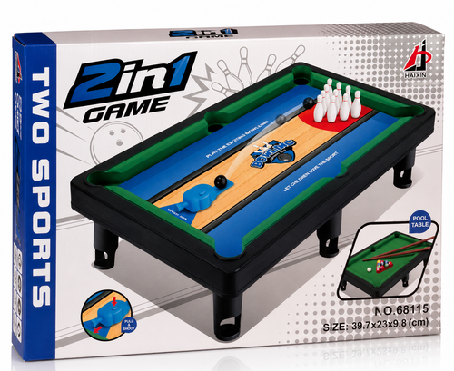 Billiard + Bowling: 2-in-1 Mini Sports Tables