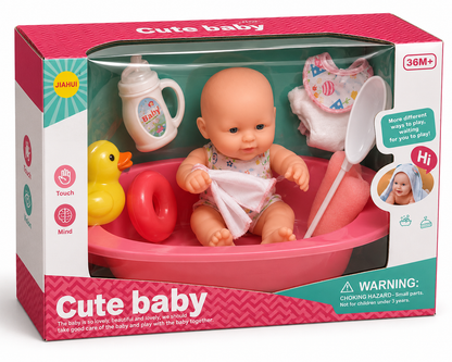 Cute Baby Bath Time Doll Set