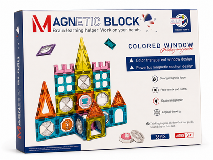 Magnetic Building Blocks Set (36 pieces / 42 pieces / 78 pieces)– Colorful STEM Construction Kit for Kids