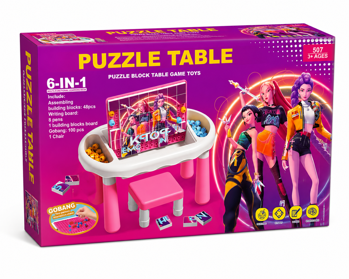 Puzzle Table 6-in-1 Game Set (Kpop / football styles)