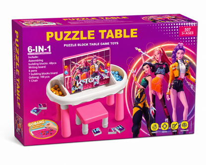 Puzzle Table 6-in-1 Game Set (Kpop / football styles)