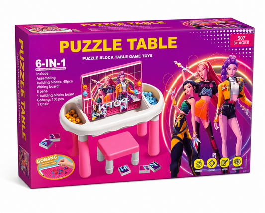 Puzzle Table 6-in-1 Game Set (Kpop / football styles)