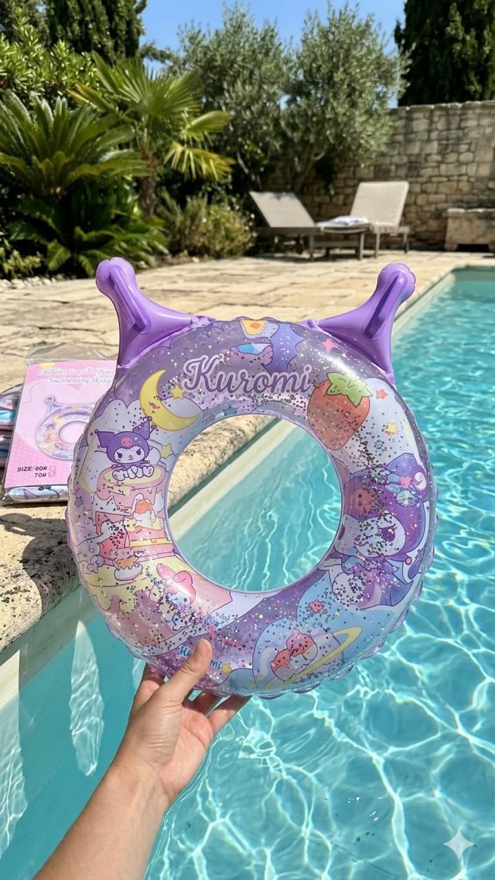 Kuromi Glitter Swimming Ring – 70cm