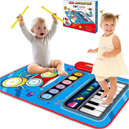 2-in-1 Piano Drum Musical Play Mat
