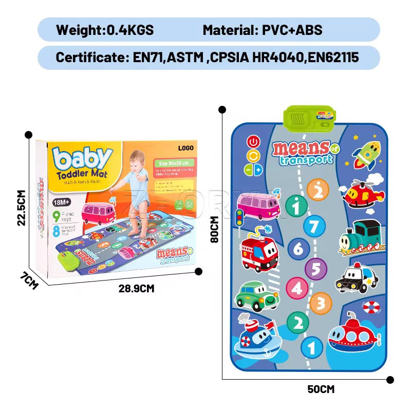 Baby Toddler Musical Transport Interactive Play Mat
