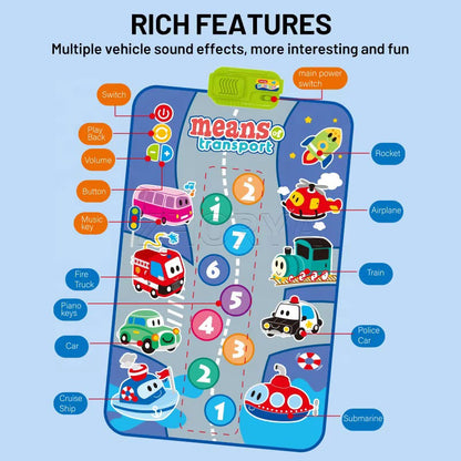 Baby Toddler Musical Transport Interactive Play Mat