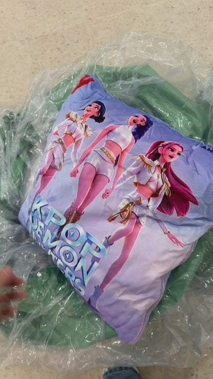 K-Pop Demon Hunters transforming pillow