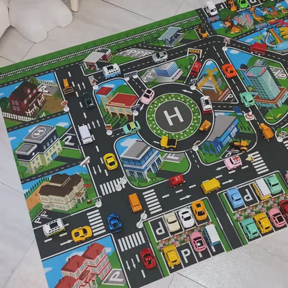 Interactive Kids Road Play Mat – Waterproof & Educational (130×100 cm)