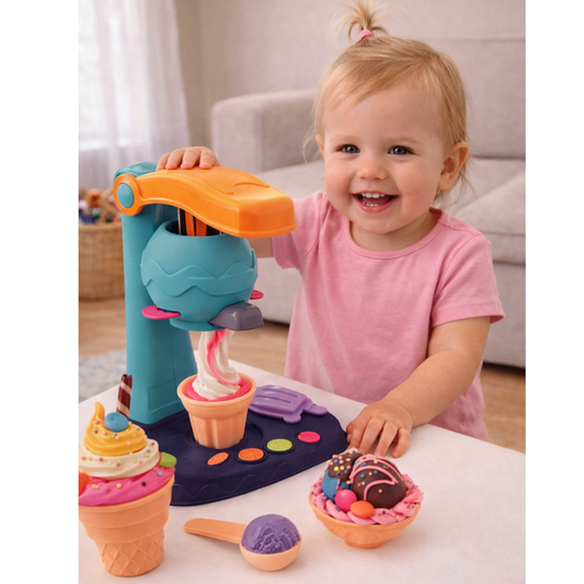 Creative Ice Cream Play Dough Set – 4-Color “Choi Mud” Ice Cream Maker
