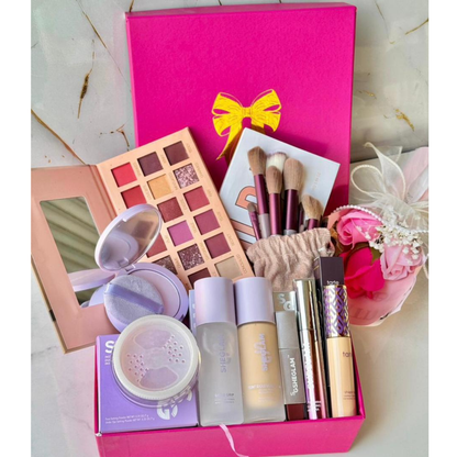 Ultimate Pink Glam Beauty Gift Box – Complete Makeup & Brush Set