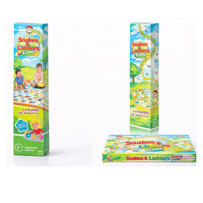 Snakes & Ladders Classic Family Board Game – Fun Learning Playmat
