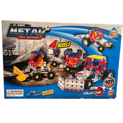 Metal Construction Vehicle Set – 4-in-1 Build & Play Model